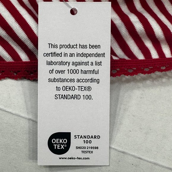 Charter Club Intimates Women's Size XL Panty Brief Hi Cut Striped Red White New - Picture 13 of 13